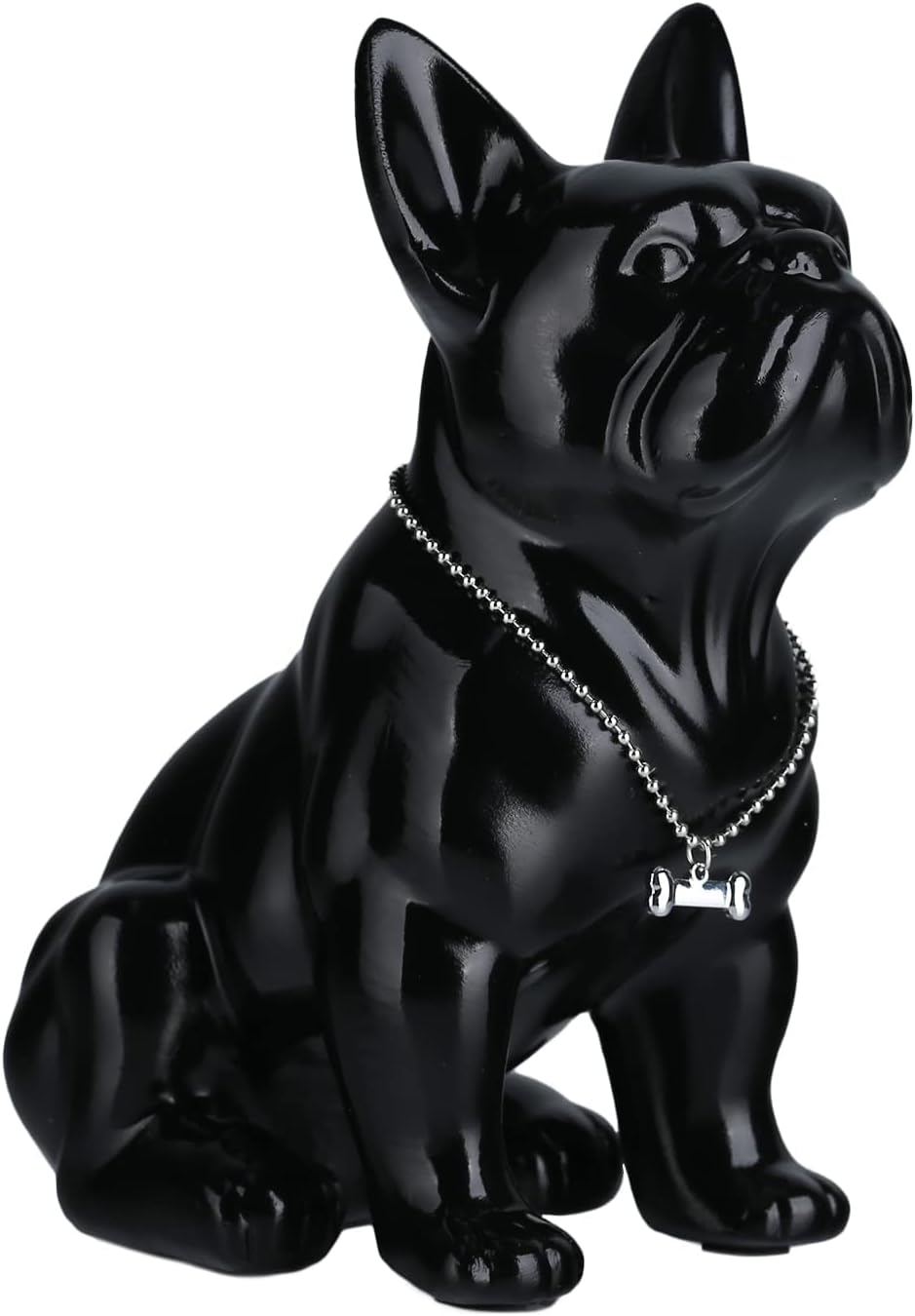 XYQXYQ Black Bulldog Resin Statue