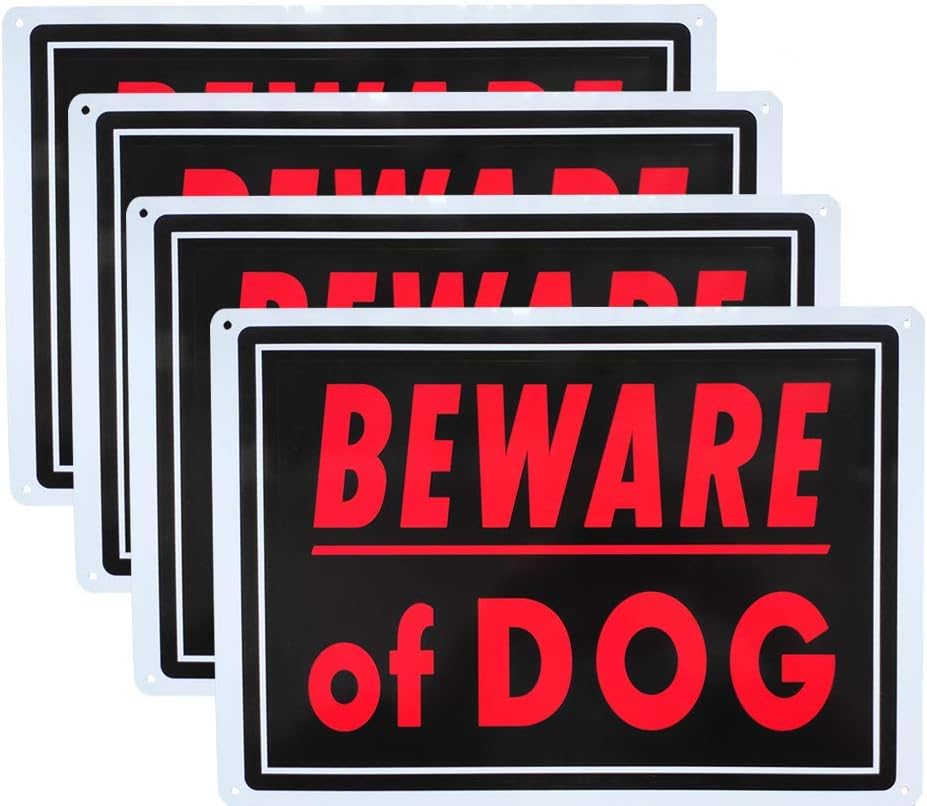 Meta Beware of Dog Aluminum Sign