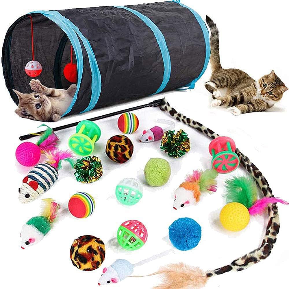 21-Piece Cat Tunnel Toy Set