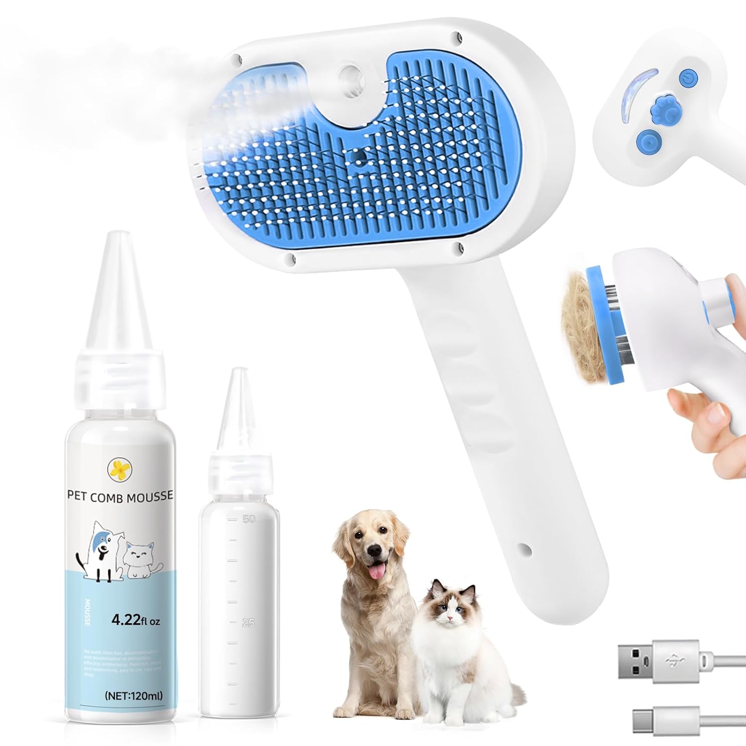 3-in-1 Steam Grooming Brush