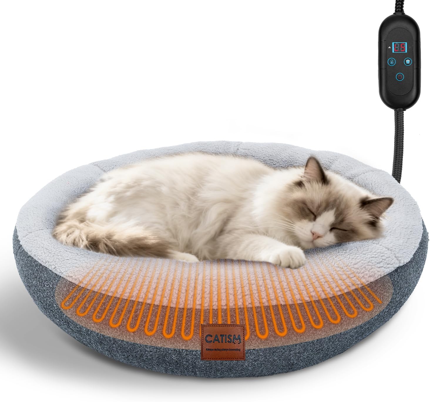 CATISM Heated Donut Cat Cave