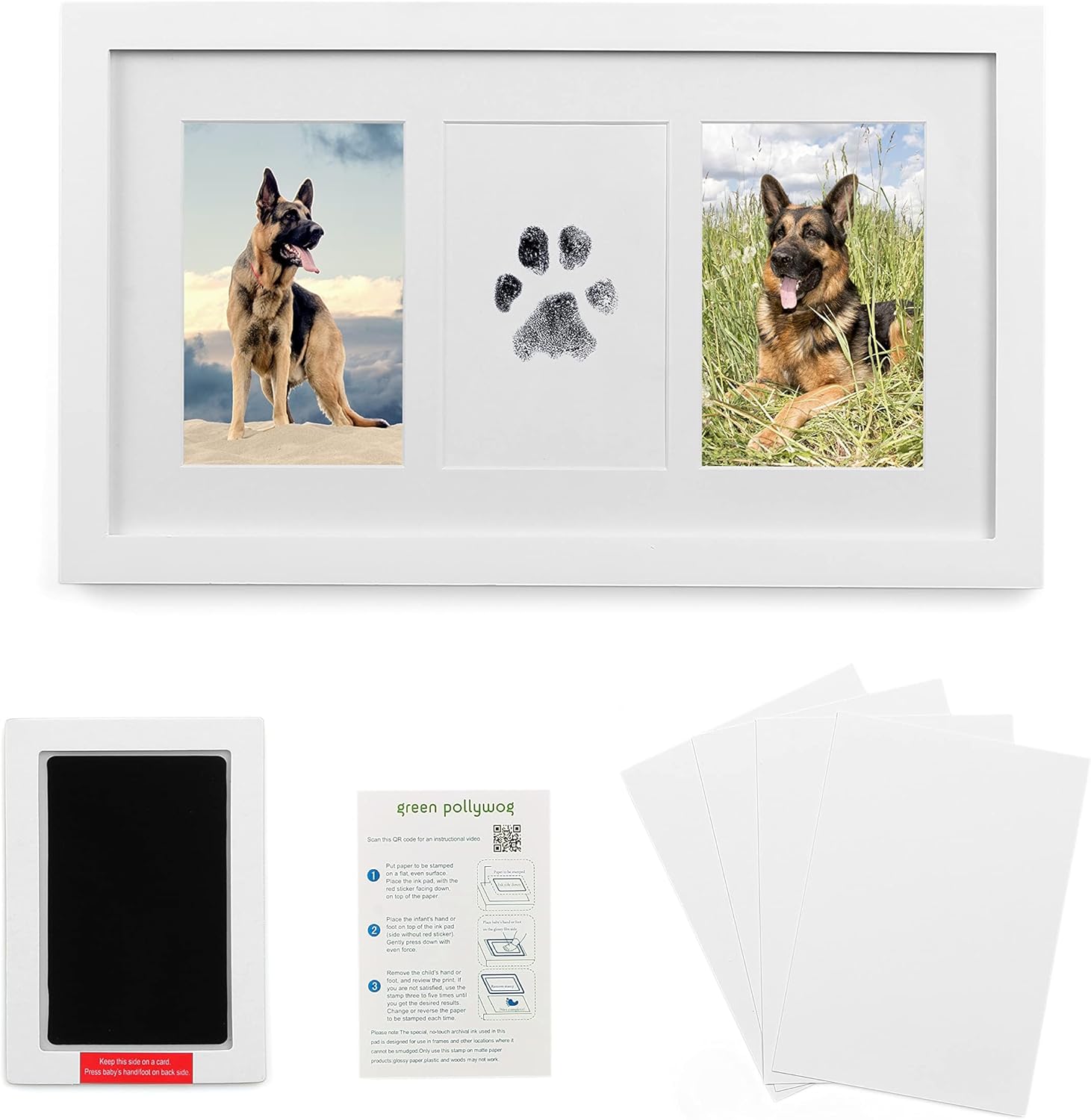Green Pollywog Paw Print Keepsake Kit