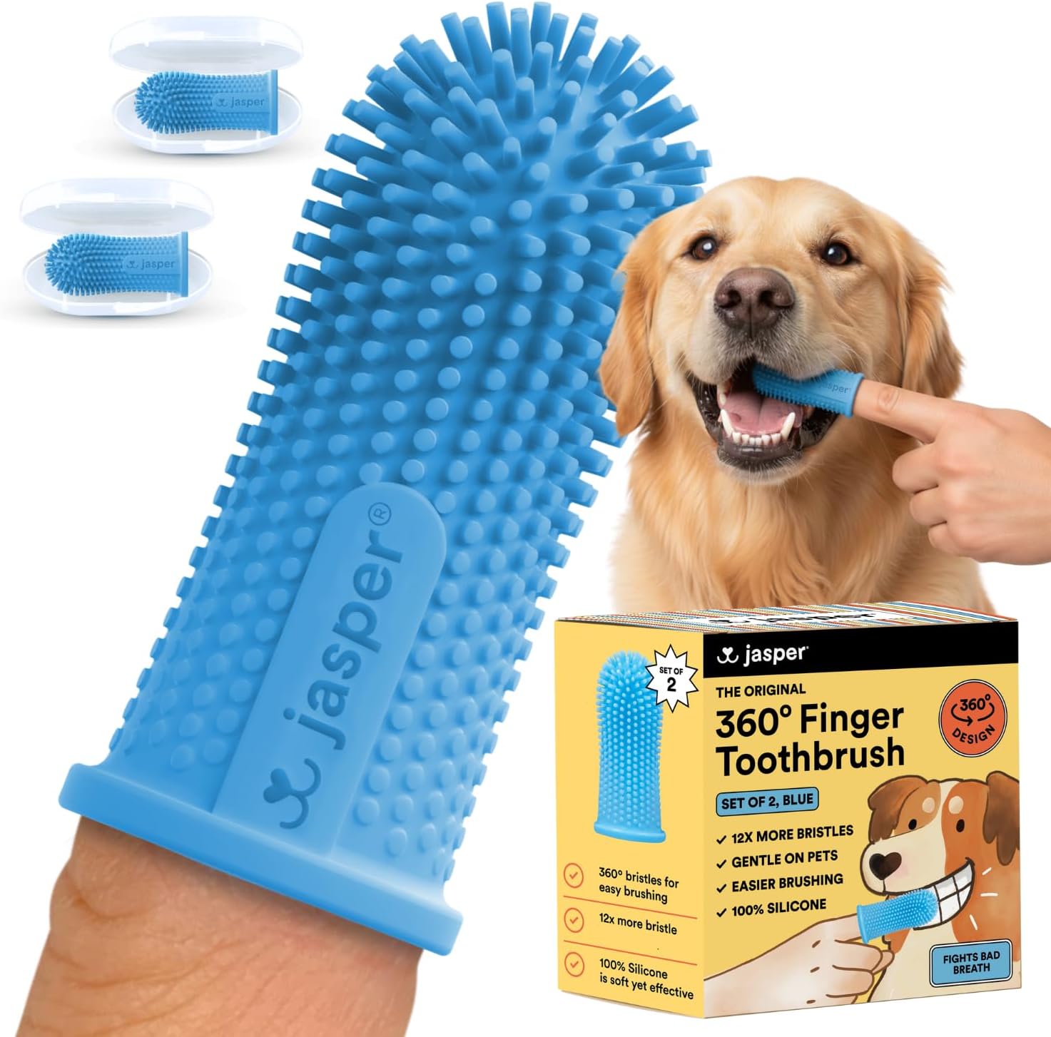 Jasper 360º Dog Finger Toothbrush