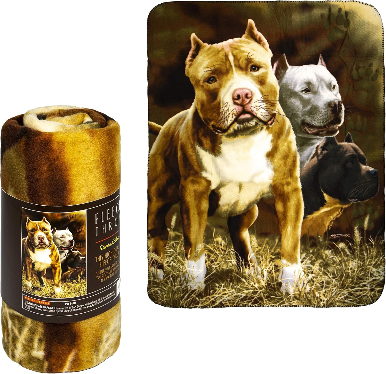 JP Imports Pitbull Fleece Throw