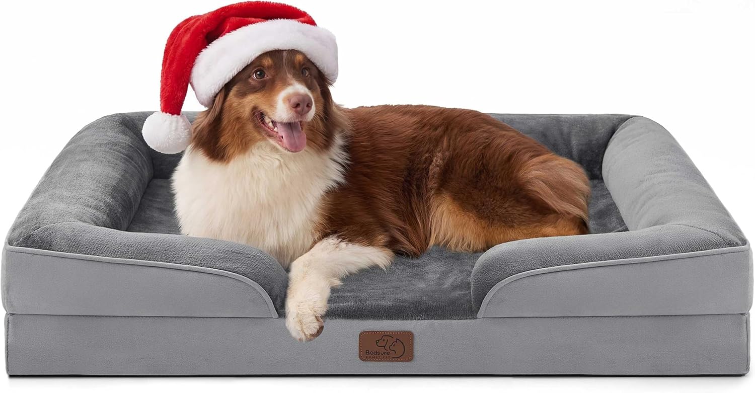 Bedsure Orthopedic Bolster Dog Bed (Large)